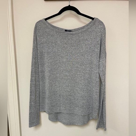 Gap Factory: Women’s Heather Gray Lightweight Scoop Neck Sweater, Size M - Picture 1 of 9